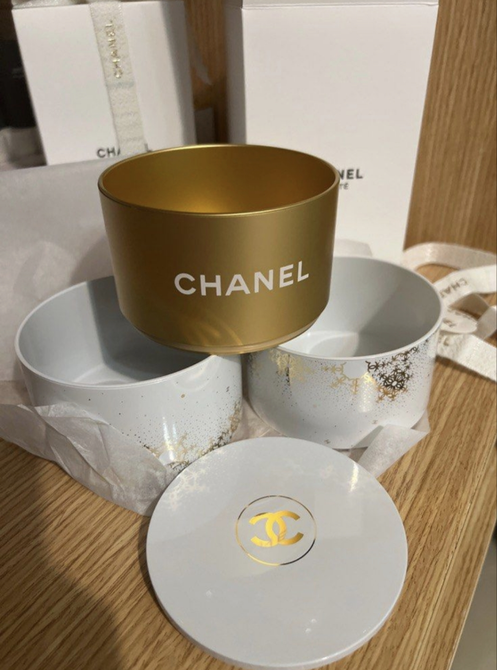 Chanel seasonal round storage metal box VIP GIFT