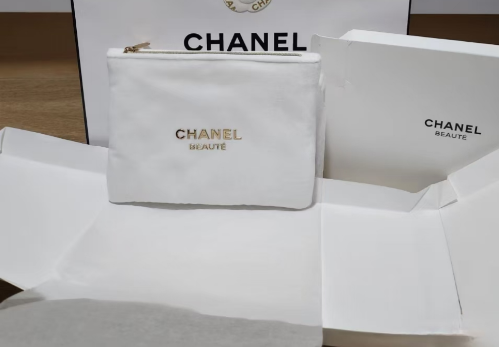 Chanel 2024 small white Makeup Pouch bag in Box