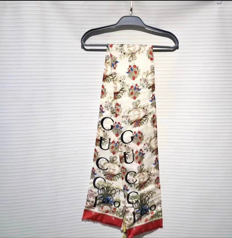 Gucci 100th Anniversary silky scarf 35*180cm