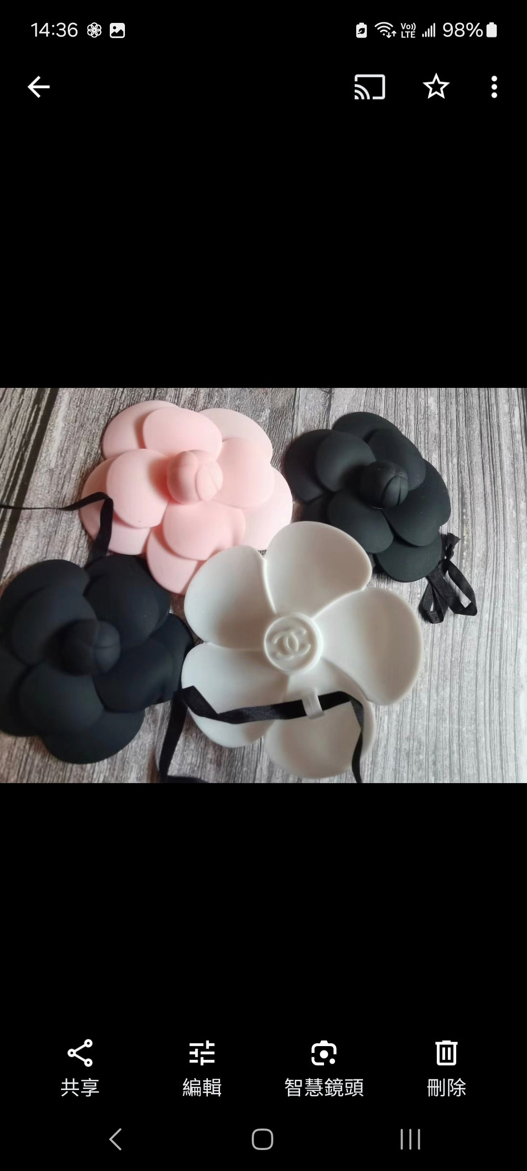 New Chanel Silicone black or white Camellia