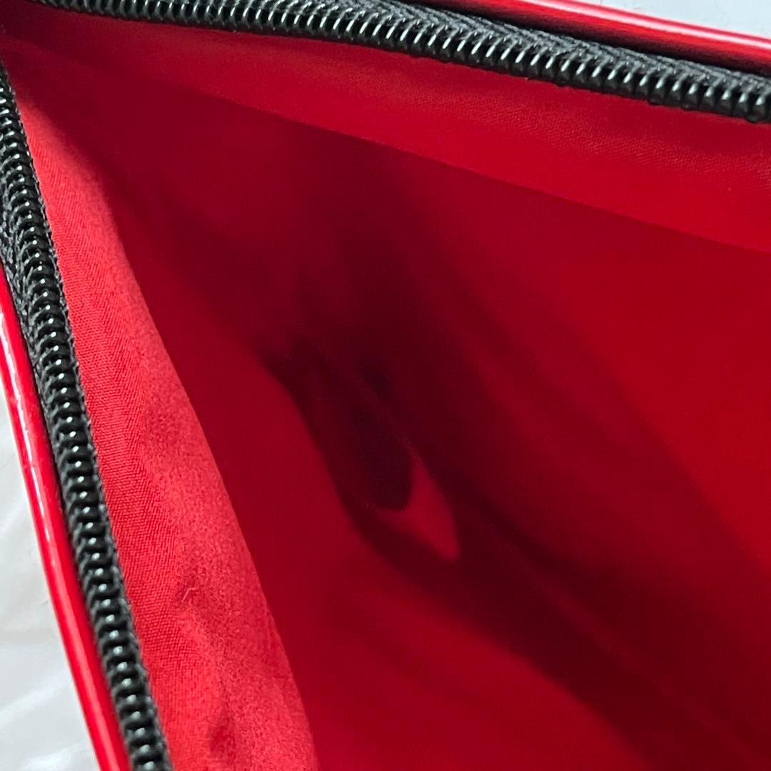 Chanel 2025 red white stripes velvet Makeup Pouch bag no box