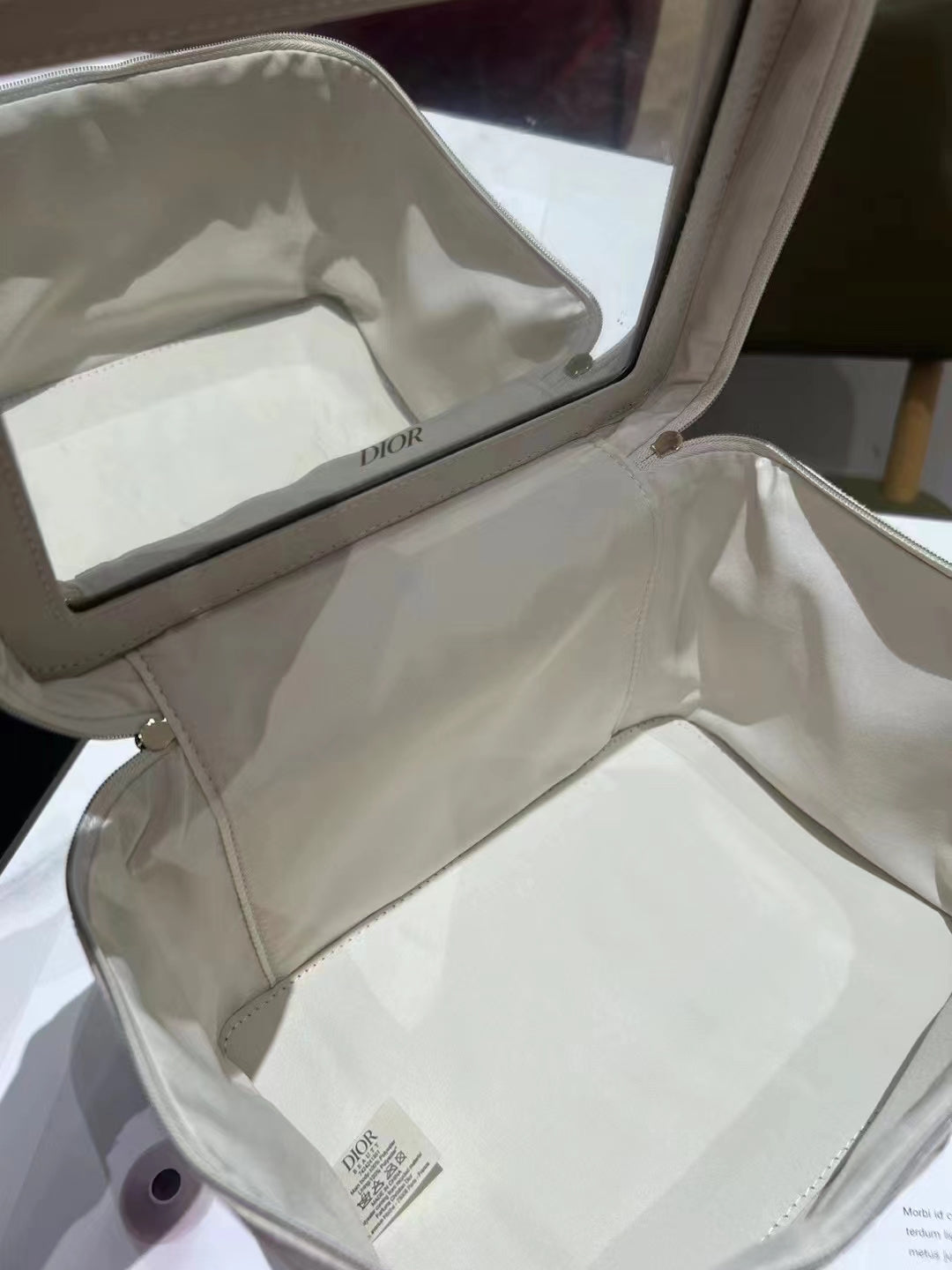 Dior Beige Canvas large Makeup Storage case box VIP gift