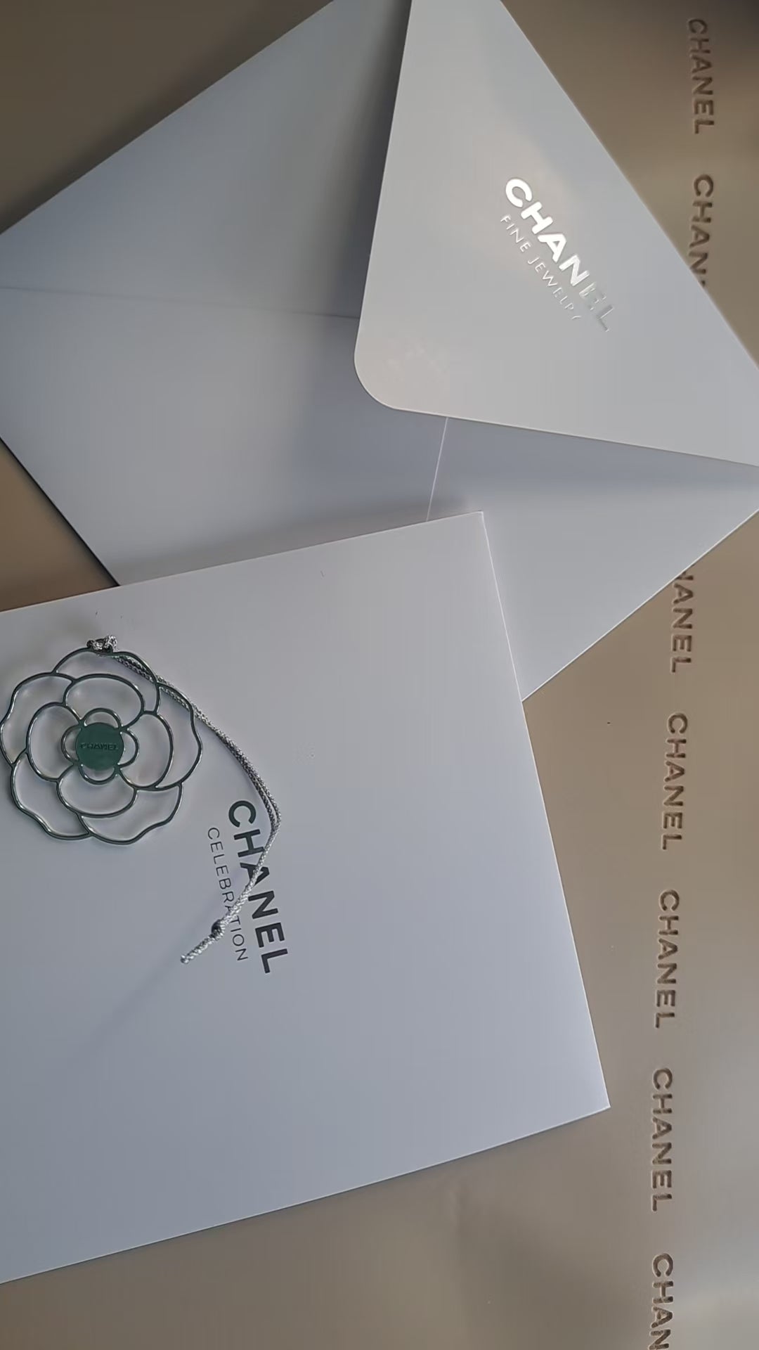 Chanel jewelry 3D pop up card with camellia charm