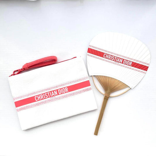 Dior Beauty Summer Collection 2024 Hand Fan & Cosmetic Pouch set novelty