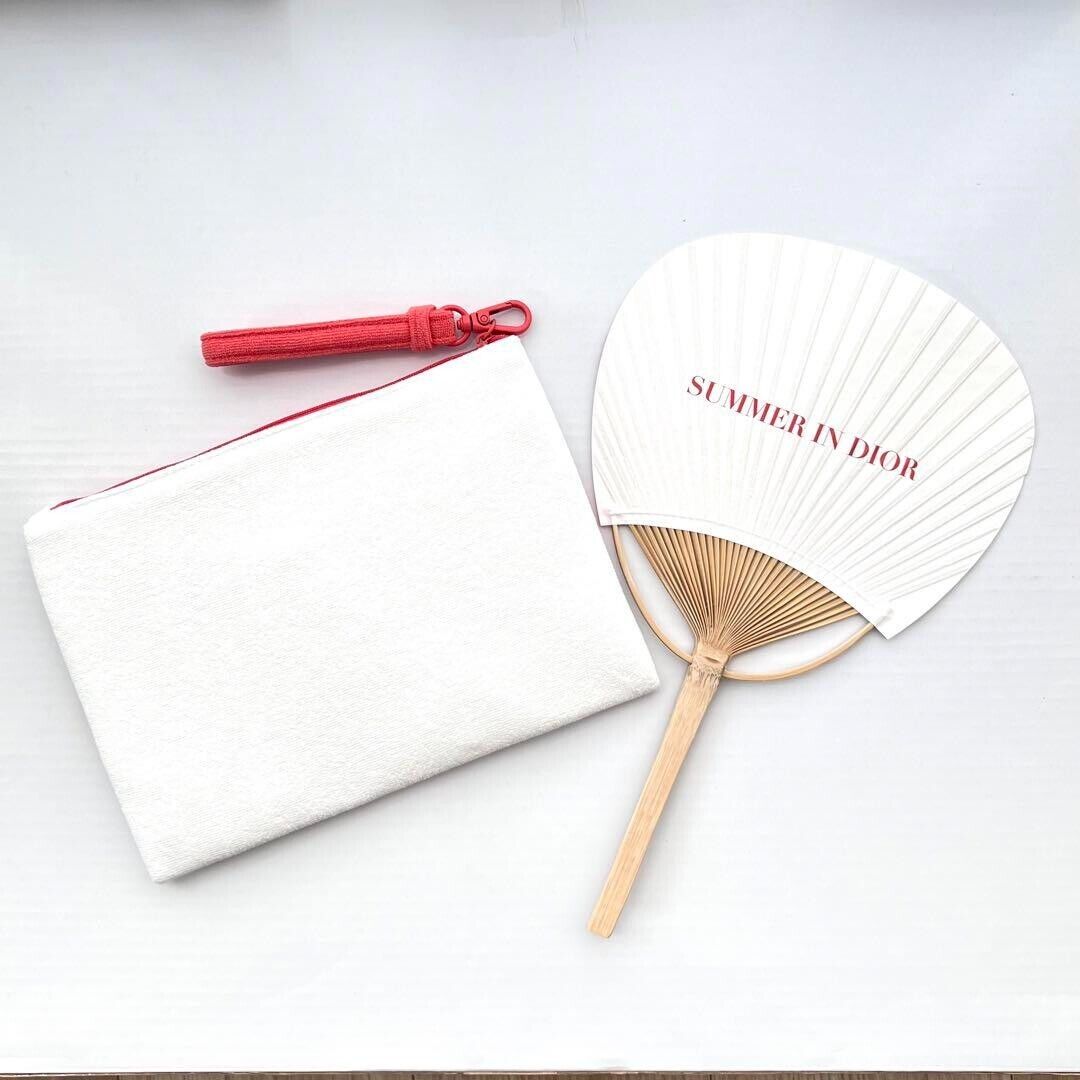 Dior Beauty Summer Collection 2024 Hand Fan & Cosmetic Pouch set novelty