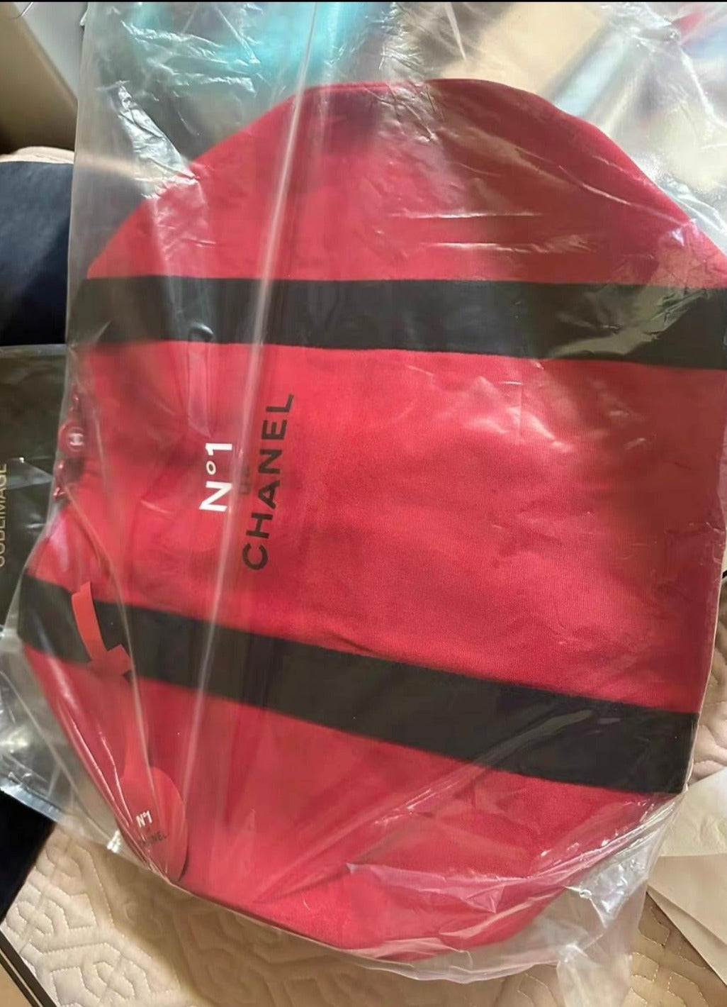 2024 Chanel Red Cameliia No. 1 Duffle Yoga Travel Bag Rare