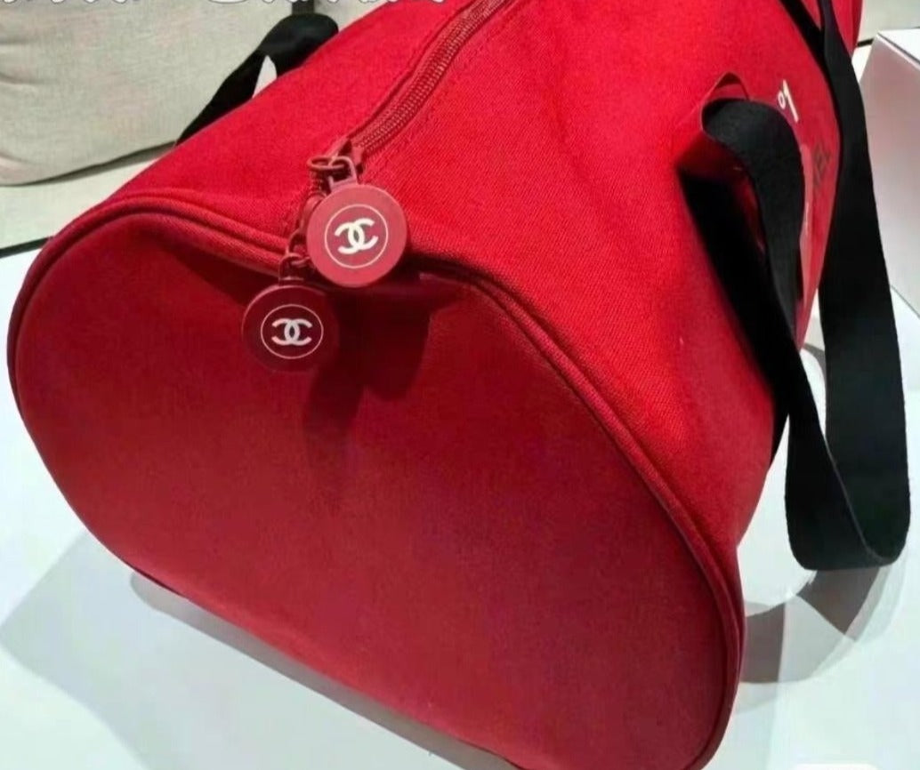 2024 Chanel Red Cameliia No. 1 Duffle Yoga Travel Bag Rare
