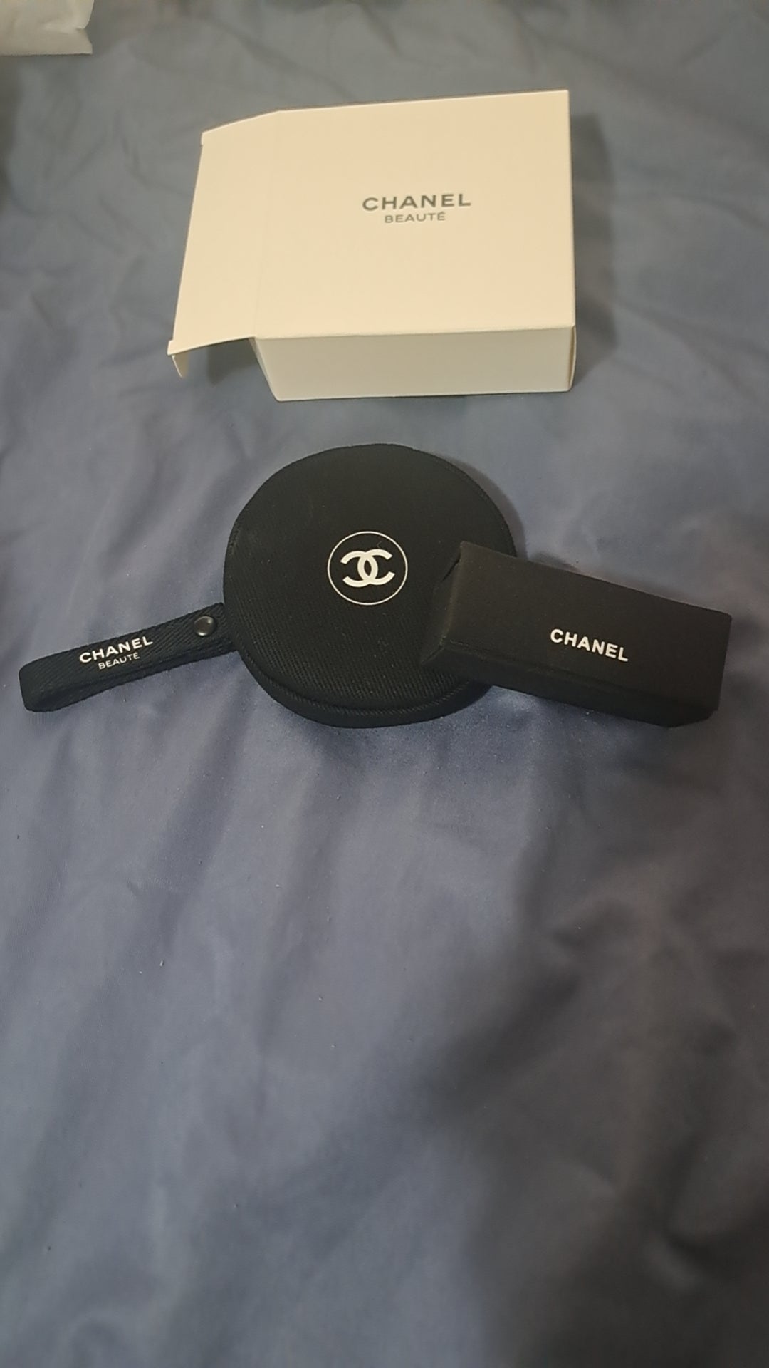 Chanel Small round storage pouch with lipstick case