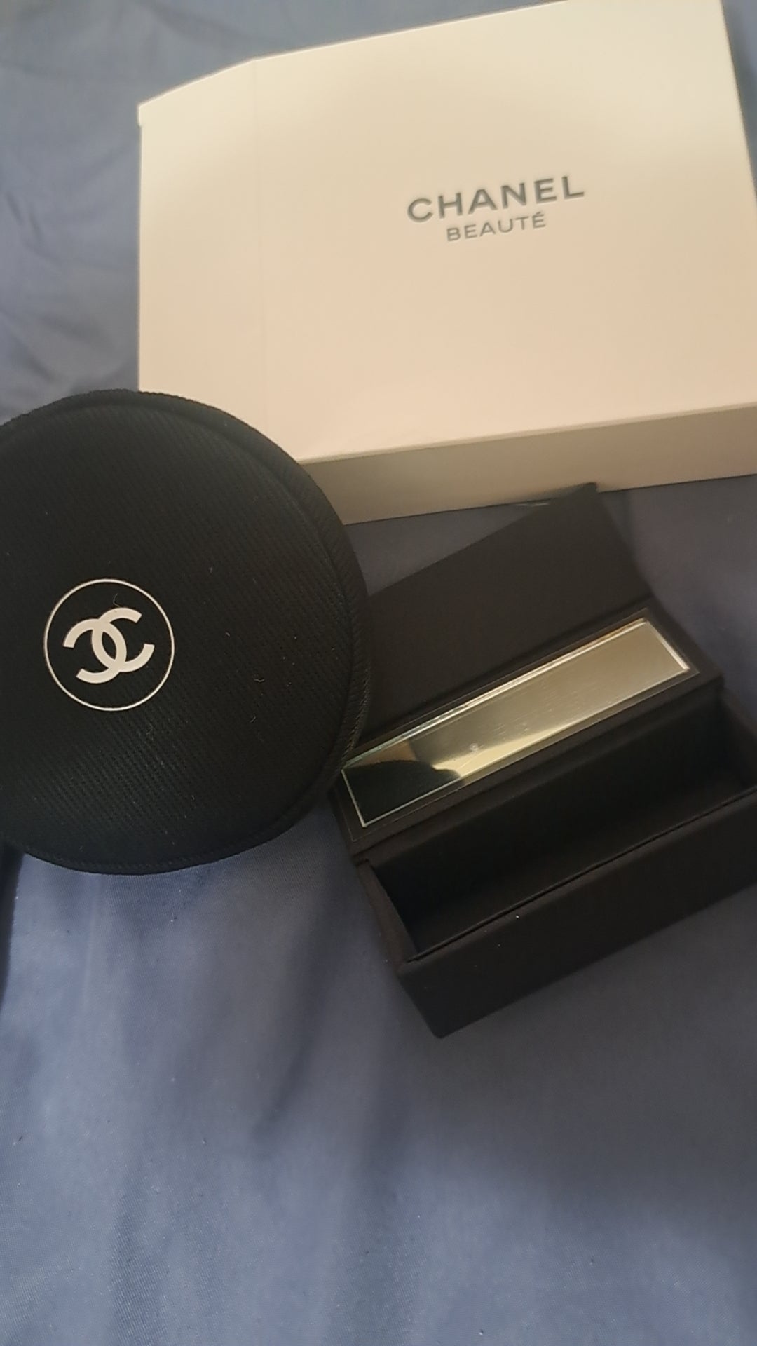 Chanel Small round storage pouch with lipstick case