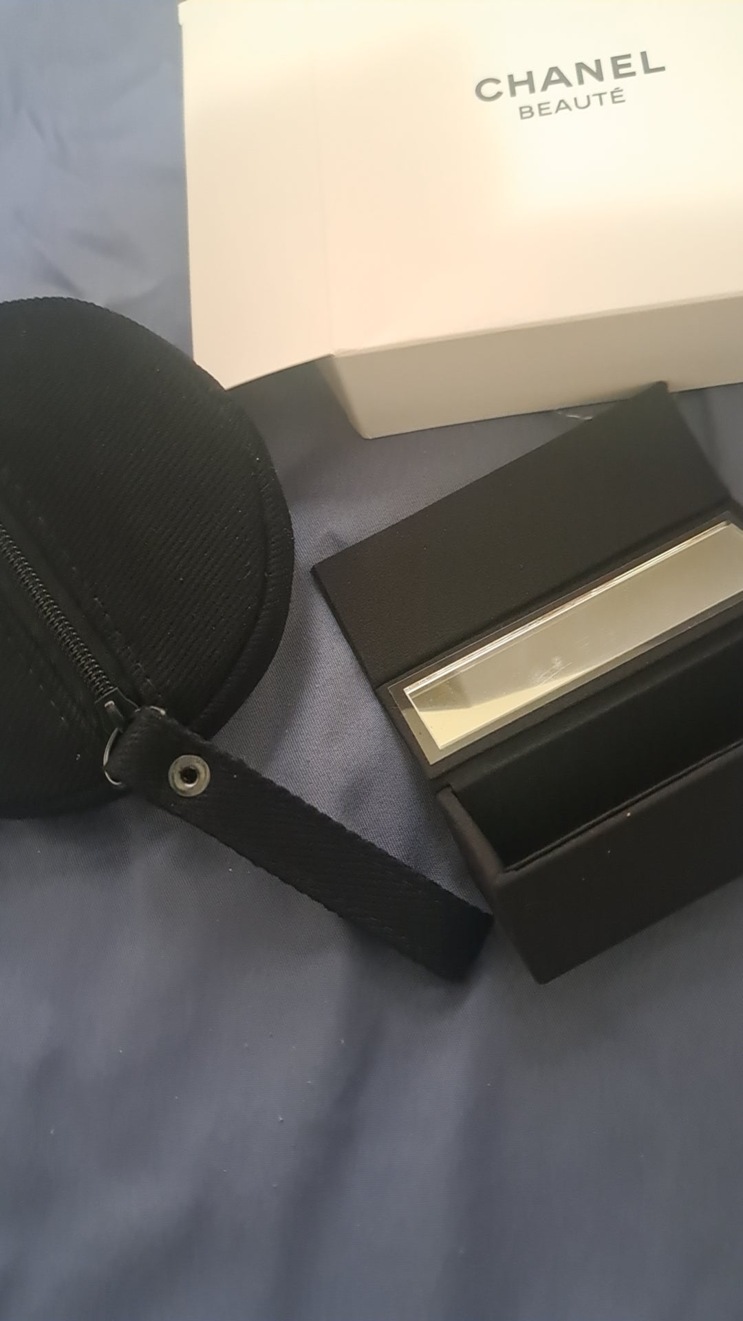 Chanel Small round storage pouch with lipstick case