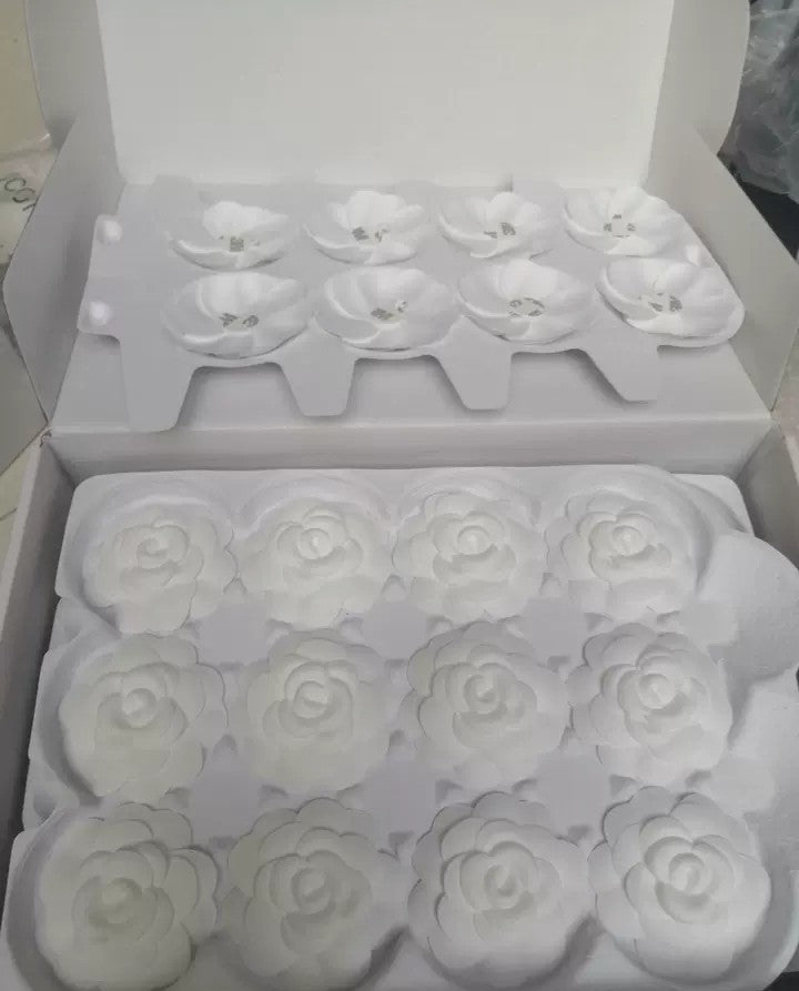 Chanel White Classic Camellia sticker for packaging x 24pcs