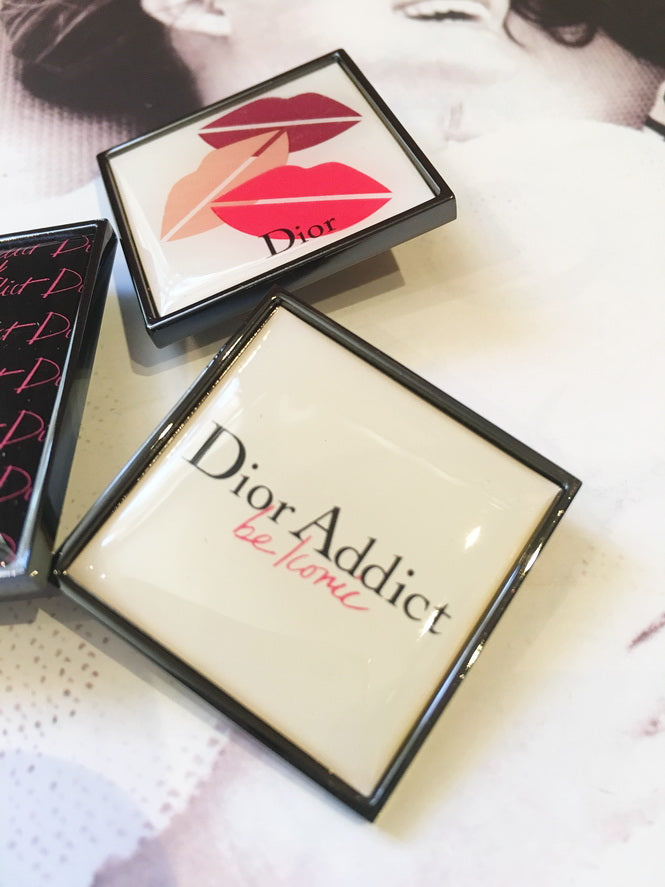 Dior Metal Pins Set of 3pcs Crystal face with Velvet Pouch