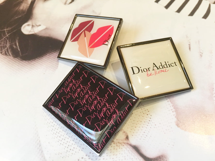 Dior Metal Pins Set of 3pcs Crystal face with Velvet Pouch