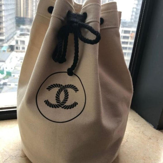 Chanel Ivory Makeup Drawstring bag