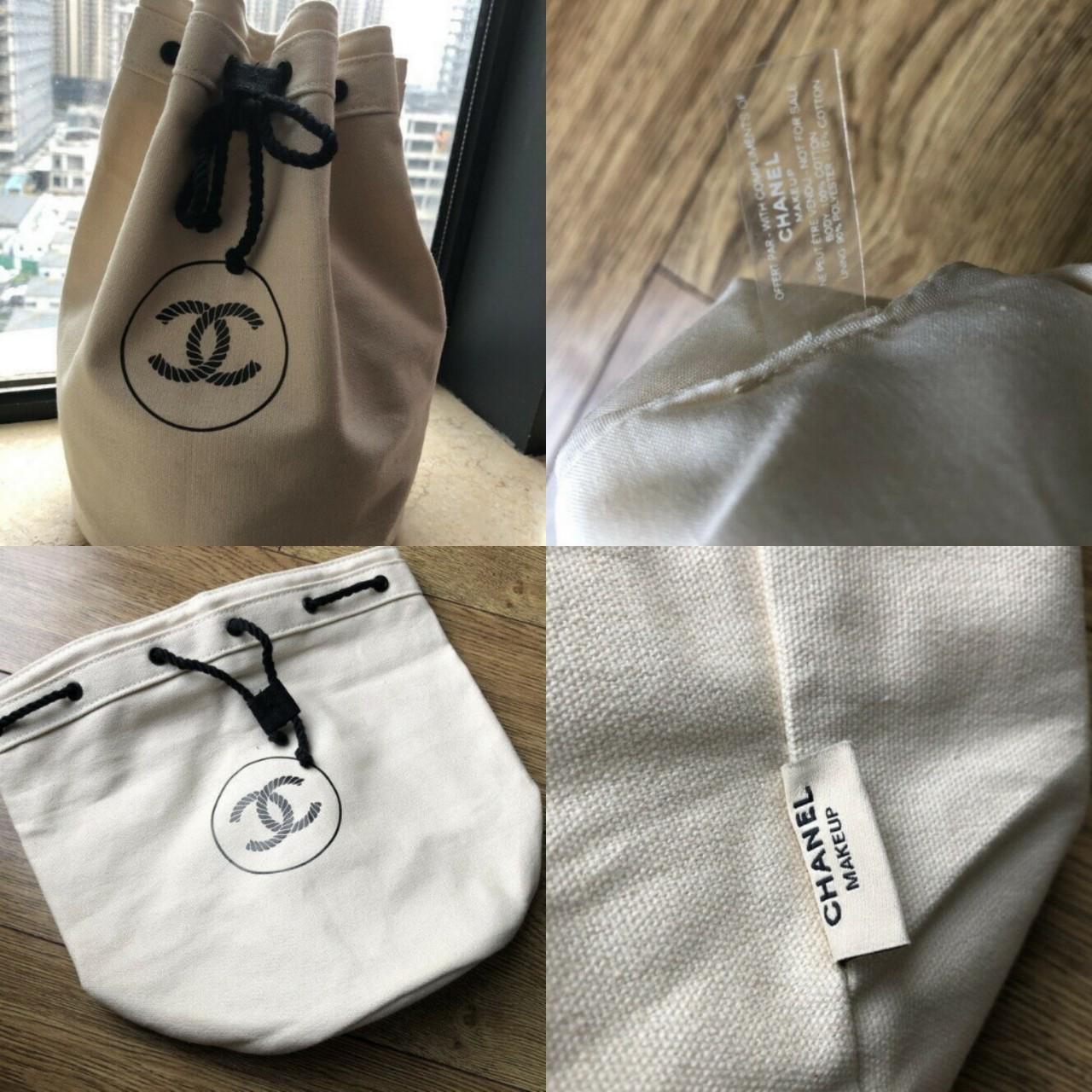 Chanel Ivory Makeup Drawstring bag