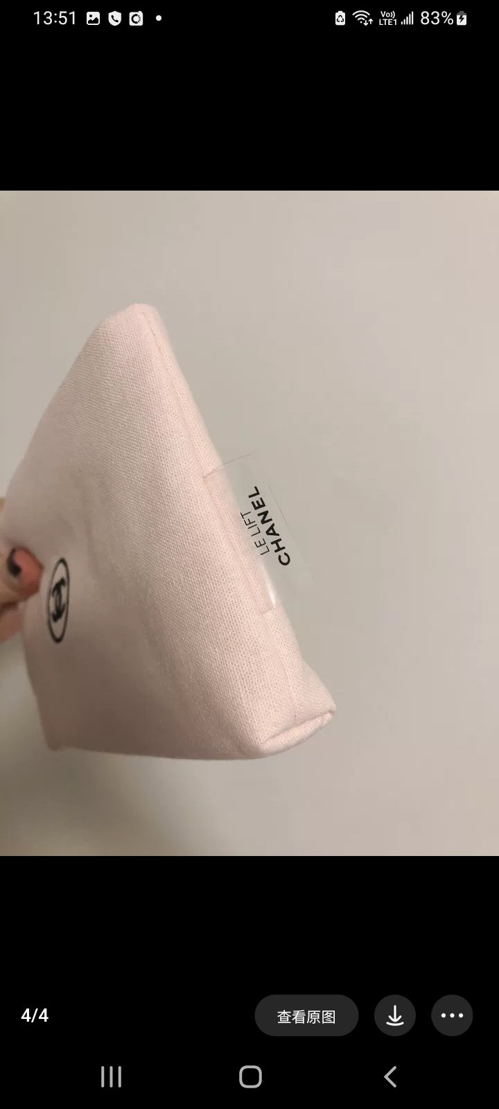 Le Lift Light Pink Linen Handy Makeup Pouch