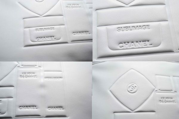 Chanel skincare White Embossed pouch bag in box
