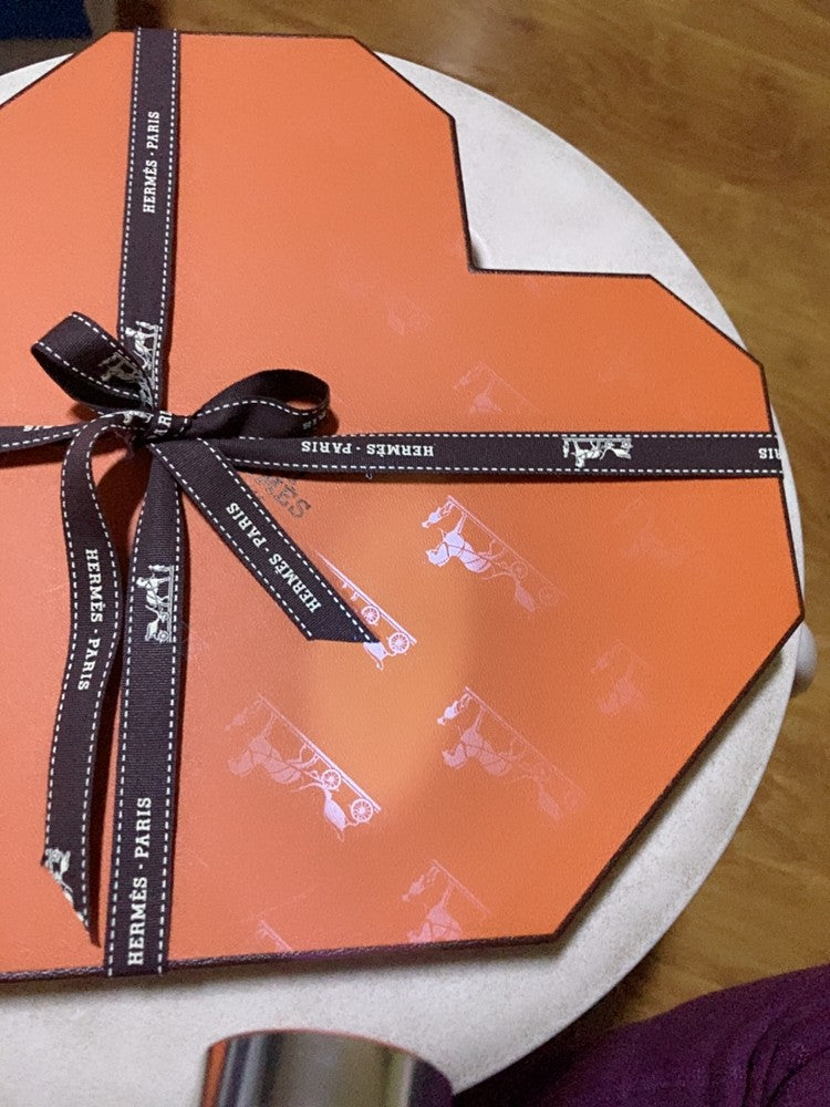Authentic Hermes Heart Scarf Empty Box with Ribbon limited edition