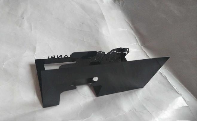 Chanel camellia name Card Holder Desktop Metal stand