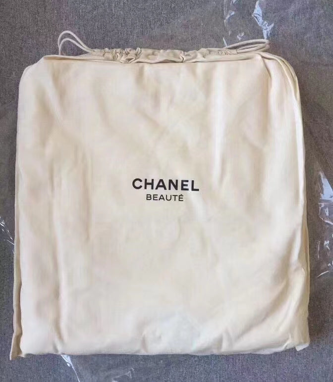 Beige Large Chanel Beauty Beach Towel in Pouch Bag 188 x 102cm