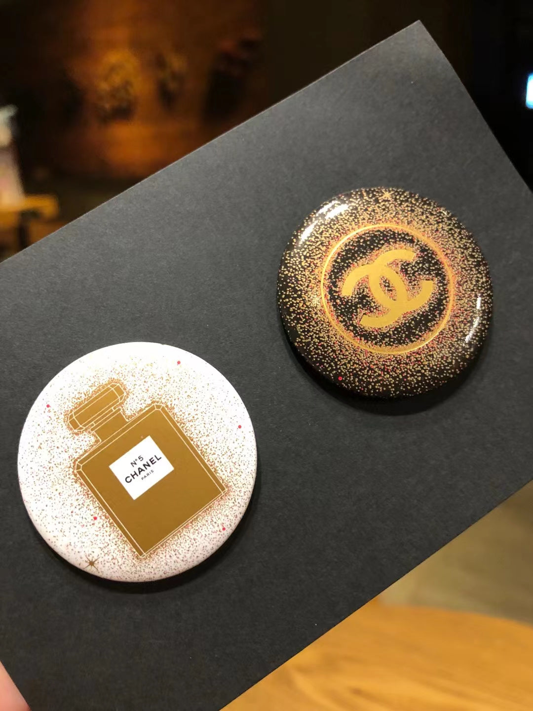 Chanel Christmas Badge Pins set of 2pcs