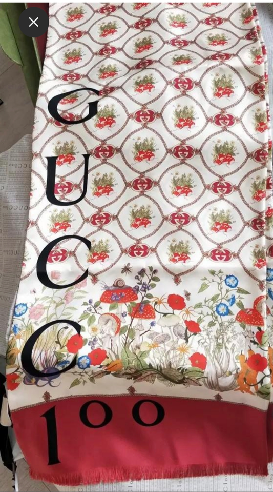 Gucci 100th Anniversary silky scarf 35*180cm