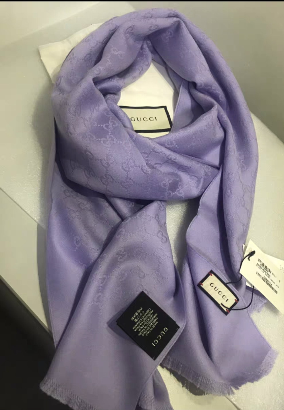 Gucci violet wool scarf 36*180cm