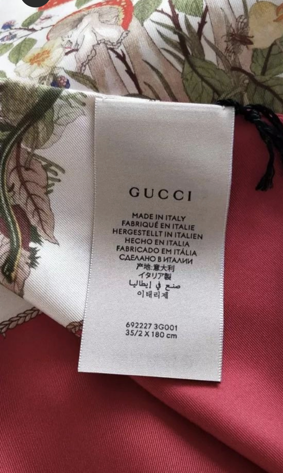 Gucci 100th Anniversary silky scarf 35*180cm