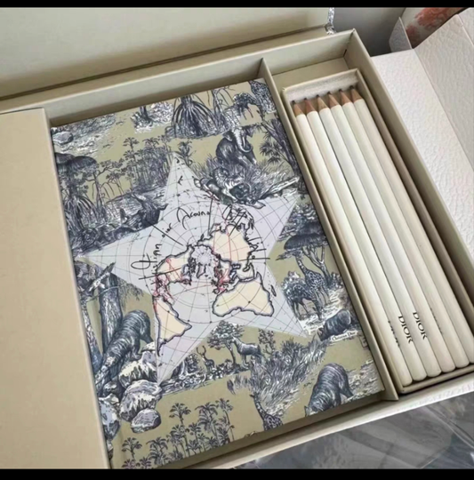 Dior Star Map Vip Novelty Notebook with pencil in box