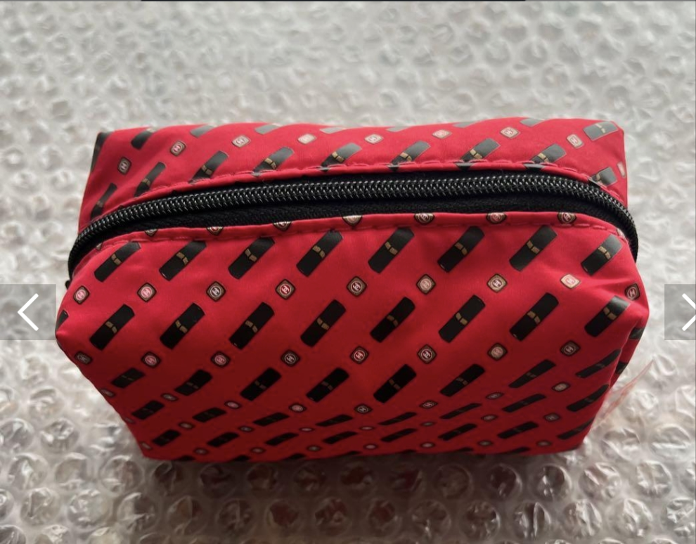 CHANEL Red polyester lipstick coins storage holder