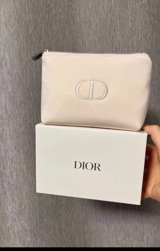 DIOR Light pink cotton Makeup Pouch bag in Box