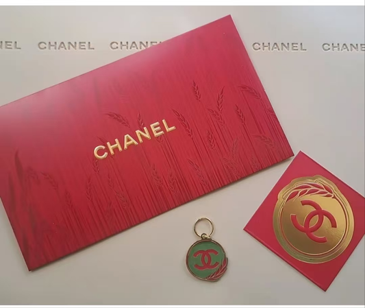 Chanel cny red packet envelope with charm and sticker set
