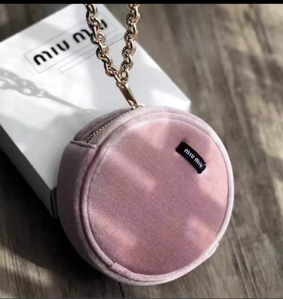 Miumiu pink round Pouch Bag with handstrap