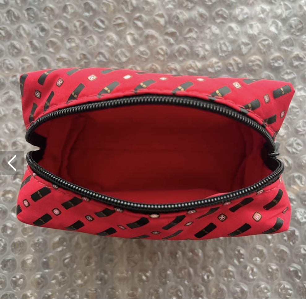 CHANEL Red polyester lipstick coins storage holder