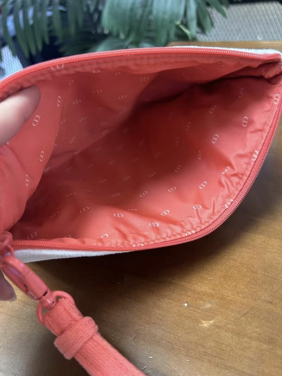 Dior summer towel Pouch Makeup Bag orange
