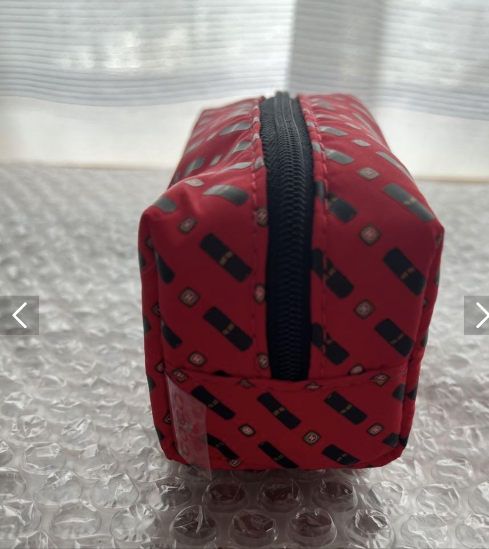 CHANEL Red polyester lipstick coins storage holder