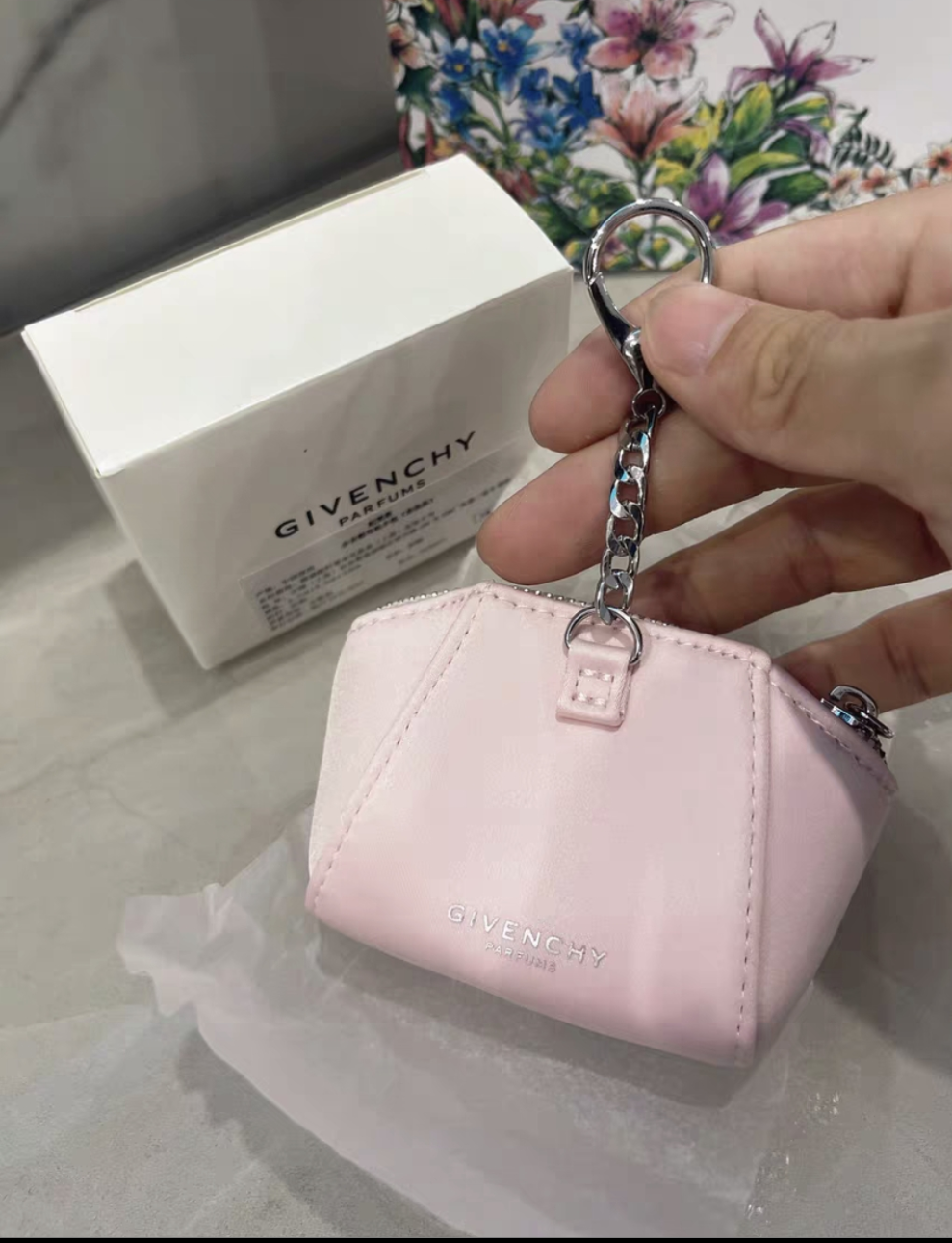 Givenchy Small pink earbuds storage pouch