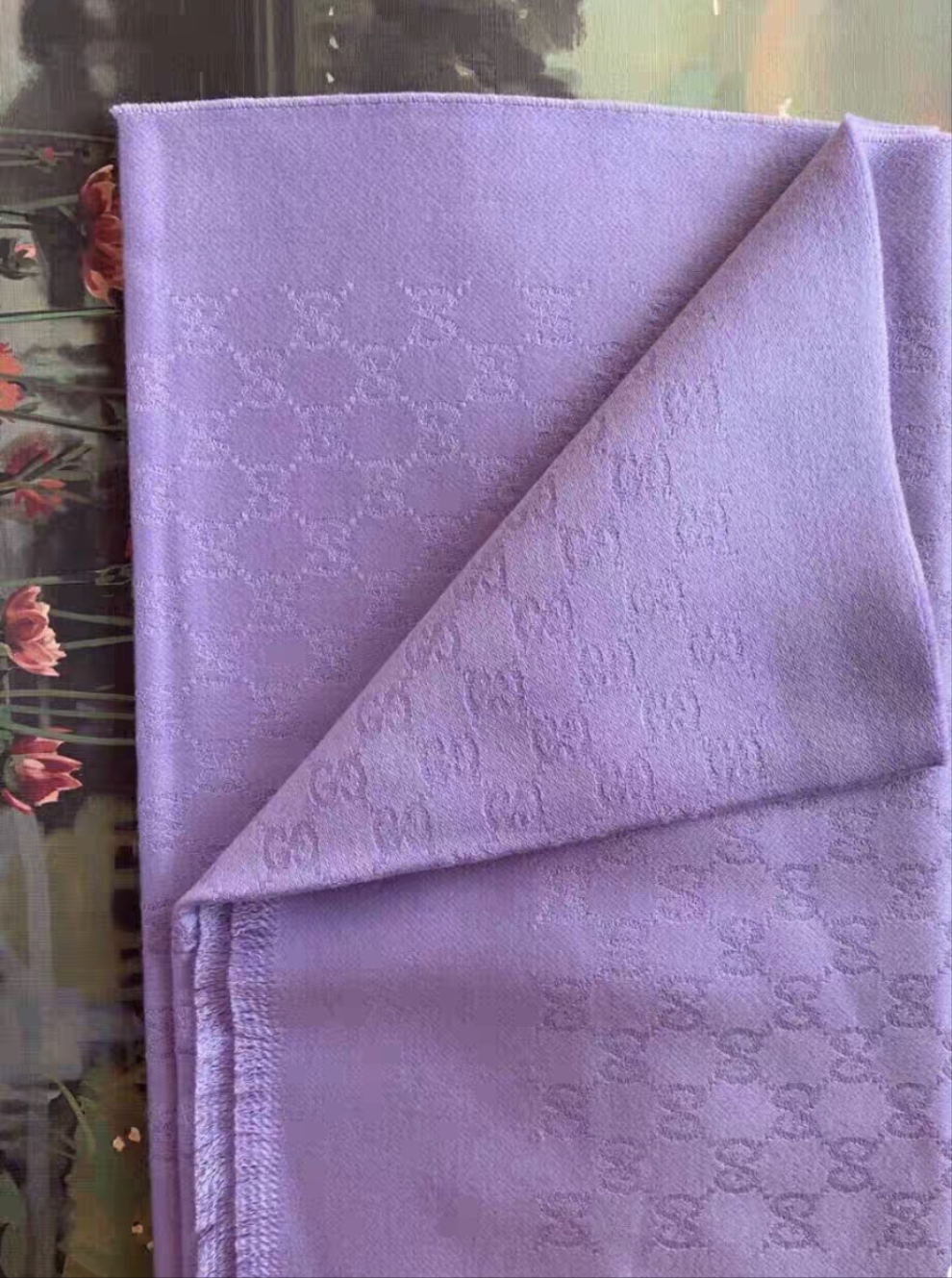 Gucci violet wool scarf 36*180cm