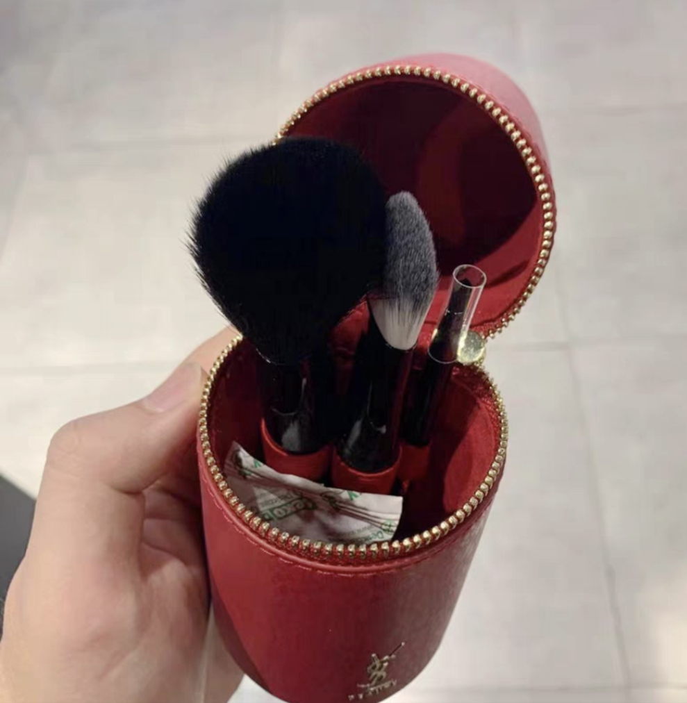 YSL Pouch with 3 Brushes Set Kit