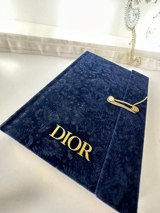 Dior Navy Velvet Notebook Memo Pad Novelty in Box