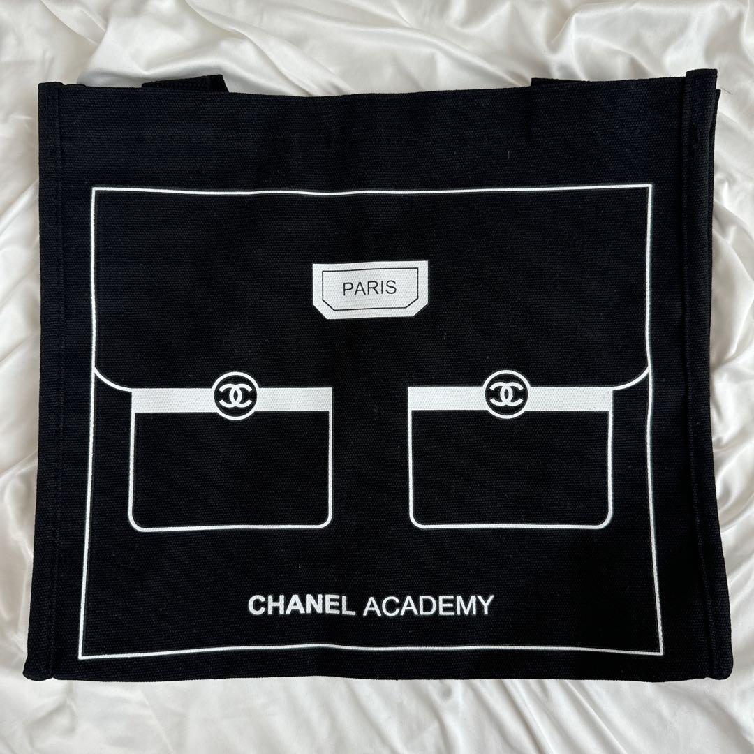 Chanel canvas academy tote bag