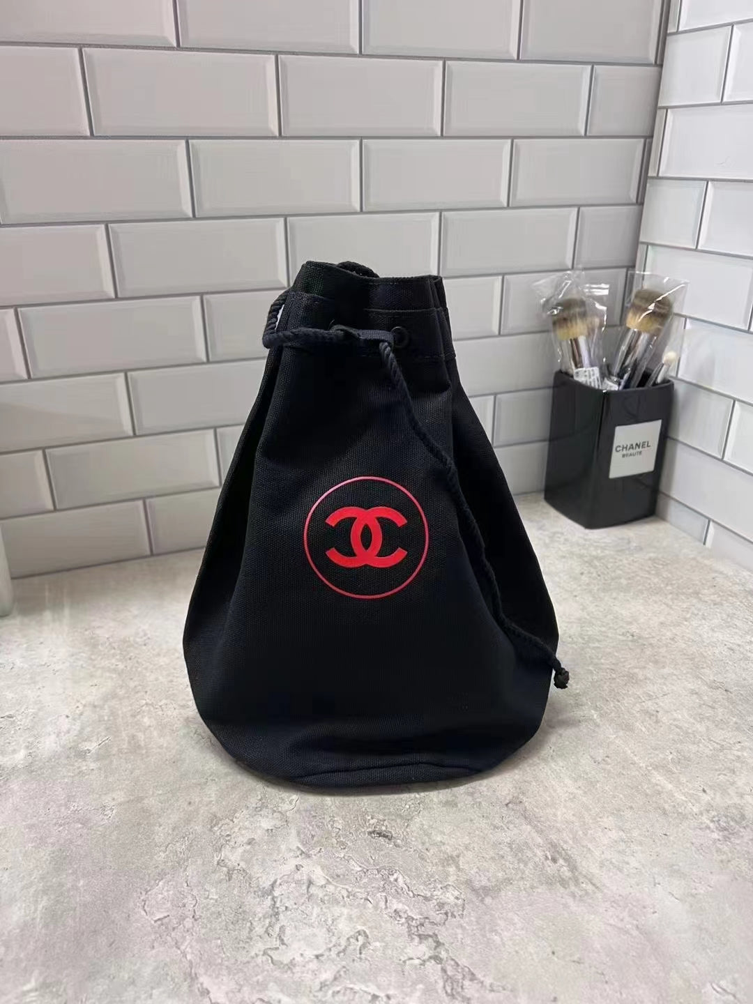 Chanel Black Makeup Drawstring bag 2021