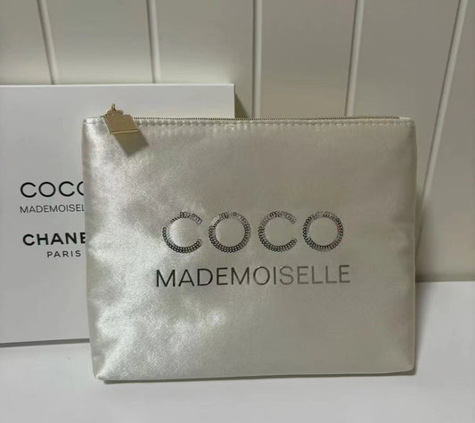 Chanel gold sequins Makeup Pouch bag in Box