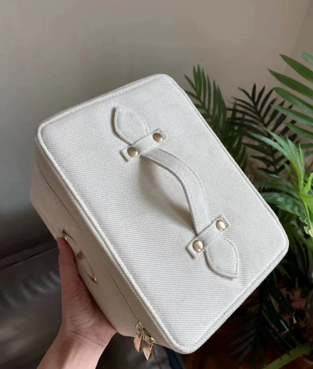 Dior Beige Canvas large Makeup Storage case box VIP gift