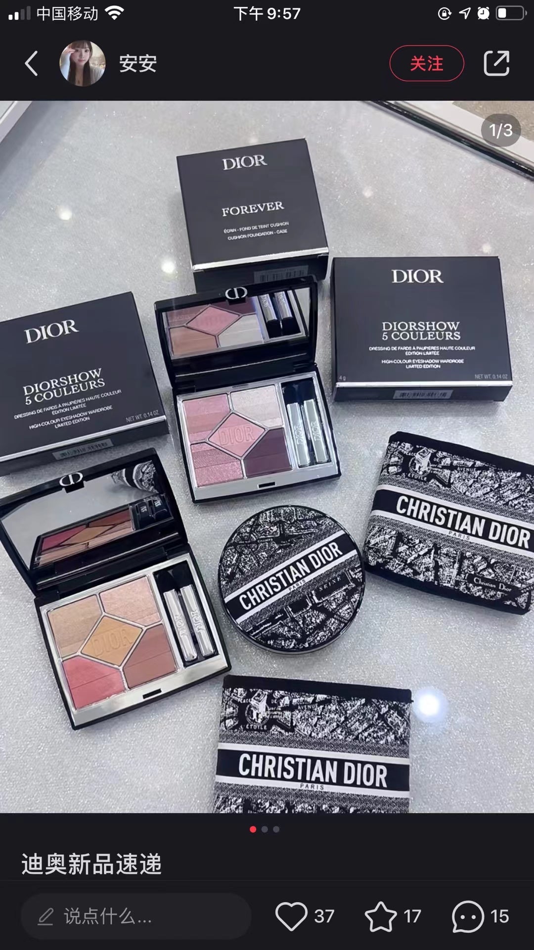 Dior 2024 Paris Map makeup card holder pouch