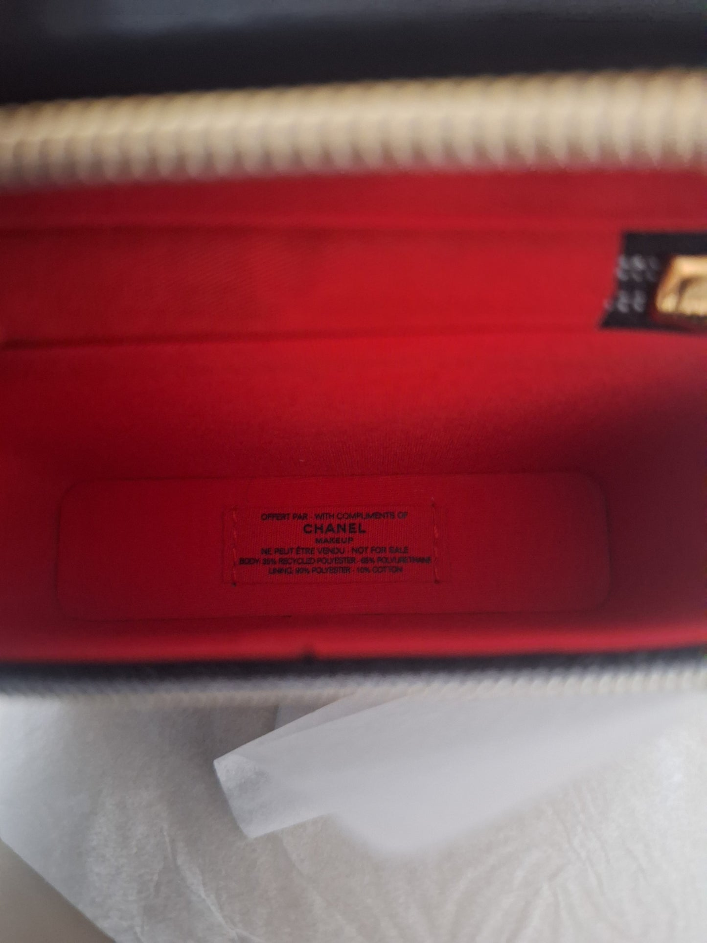 Chanel  Small leather Lipstick zipped Pouch with mirror VIP gift