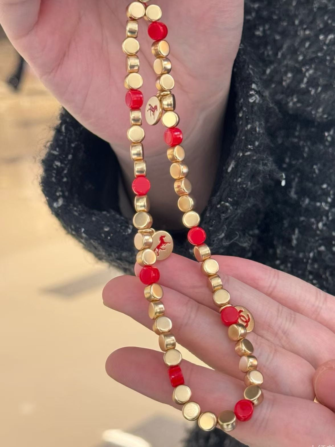 2026 Chanel Year of Horse bead phone strap with charm