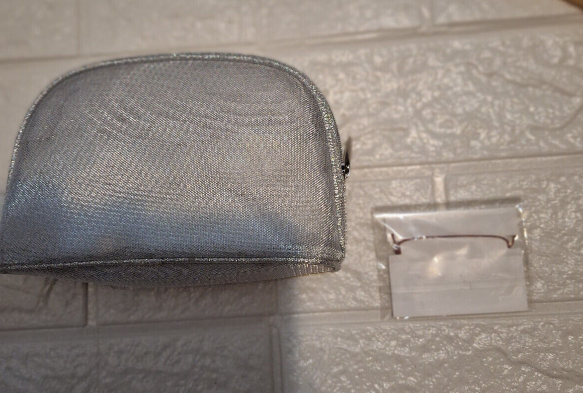 Chanel Silver Mesh Makeup Pouch bag + Chanel String Bracelet