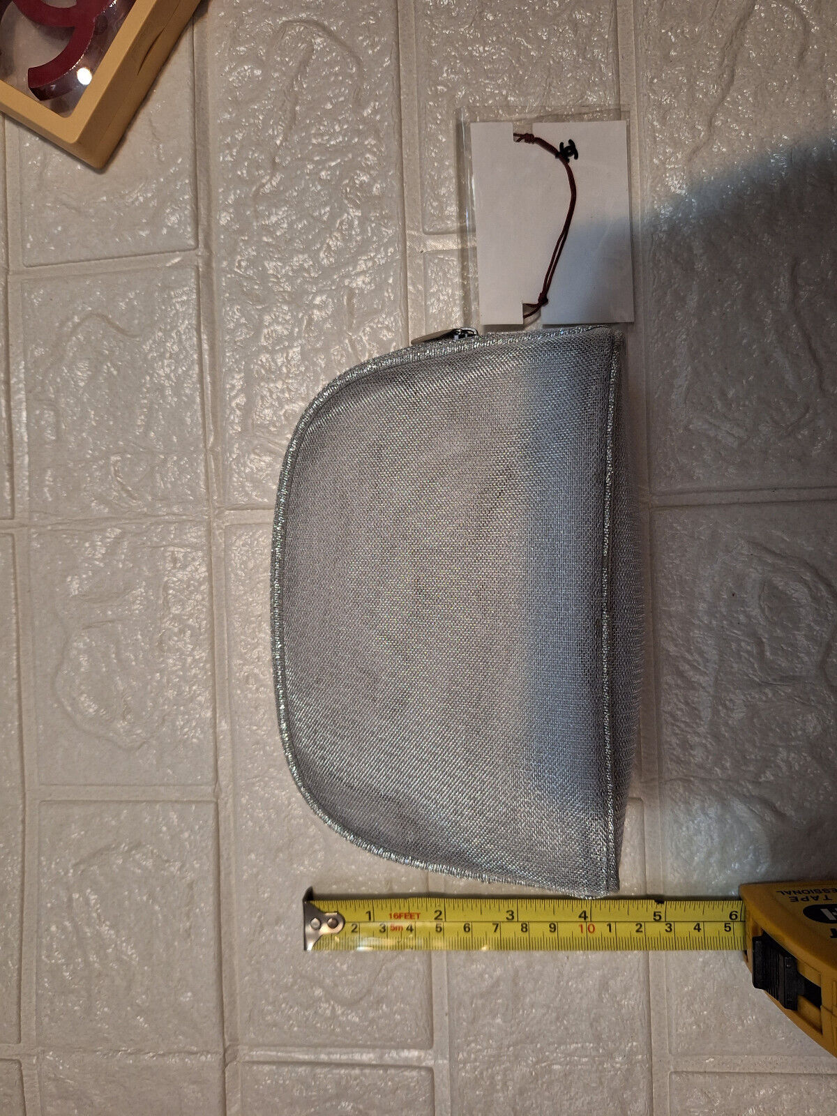 Chanel Silver Mesh Makeup Pouch bag + Chanel String Bracelet