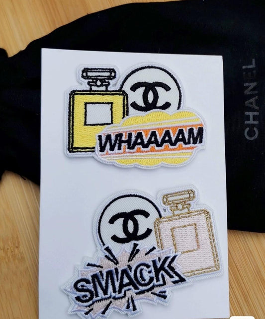 Chanel Woven brooch badge pin set of 2pcs